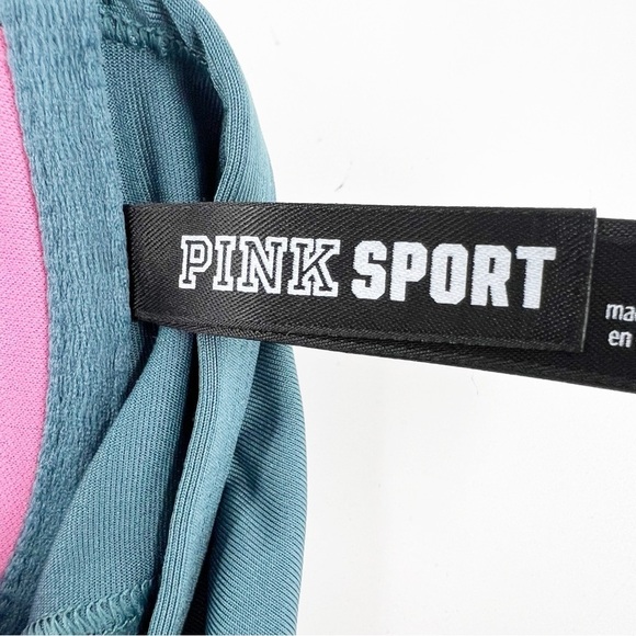 ✅ VICTORIA'S SECRET PINK SPORT GREEN ULTIMATE PUSH UP SPORTS BRA SIZE MEDIUM - Picture 4 of 9